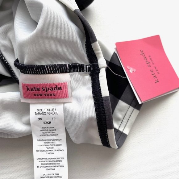 Kate Spade New York Shoreside Plaid Ruffled Bandeau Swimwear - Picture 8 of 9